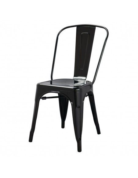 Chaises en acier noir Bolero Bistro (lot de 4)