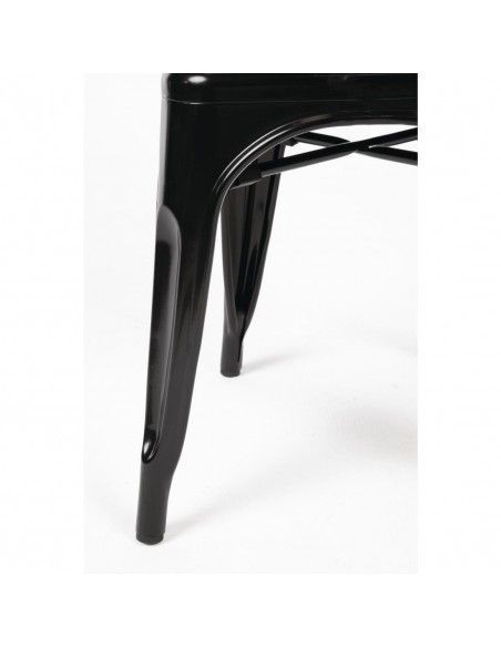 Chaises en acier noir Bolero Bistro (lot de 4)
