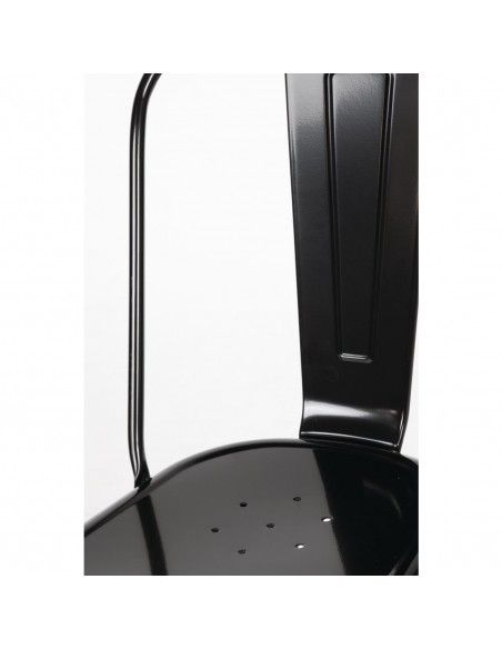 Chaises en acier noir Bolero Bistro (lot de 4)