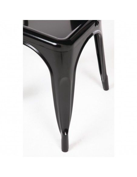 Chaises en acier noir Bolero Bistro (lot de 4)