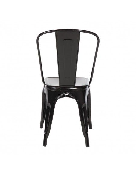 Chaises en acier noir Bolero Bistro (lot de 4)