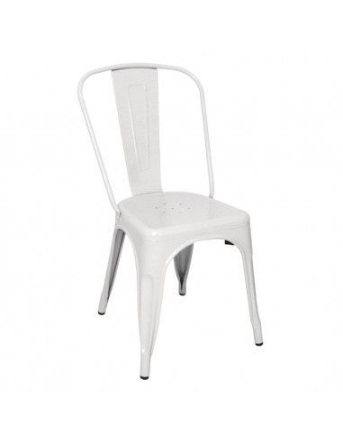 Chaises en acier blanc Bolero Bistro (lot de 4)