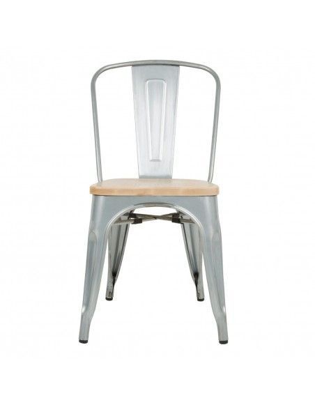 Chaises en acier avec assise en bois Bolero (lot de 4)