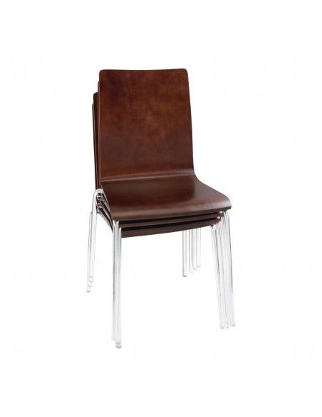 Chaises dossier carré marron foncé Bolero (lot de 4)