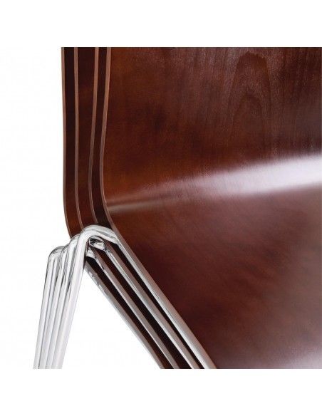 Chaises dossier carré marron foncé Bolero (lot de 4)