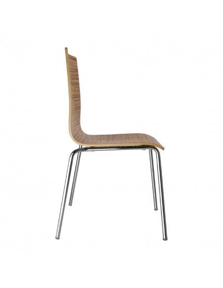 Chaise dossier carré zebrano Bolero lot de 4
