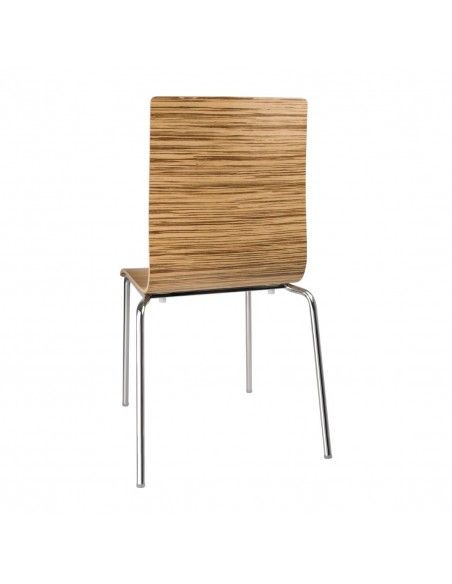 Chaise dossier carré zebrano Bolero lot de 4