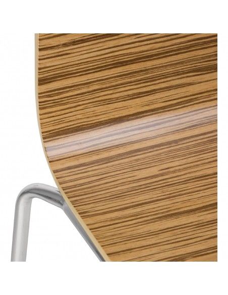 Chaise dossier carré zebrano Bolero lot de 4