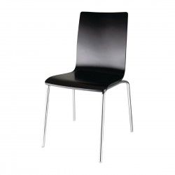 Chaise dossier carré noire Bolero lot de 4 2