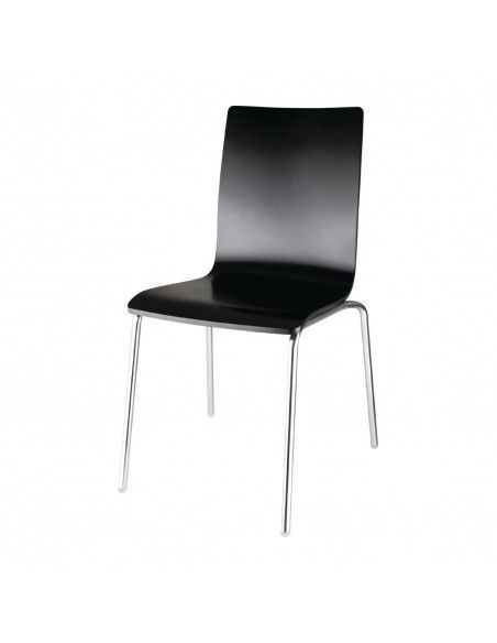 Chaise dossier carré noire Bolero lot de 4