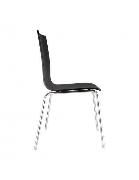 Chaise dossier carré noire Bolero lot de 4