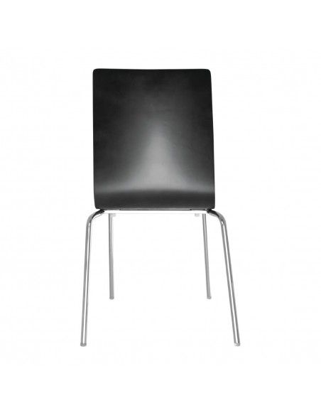 Chaise dossier carré noire Bolero lot de 4