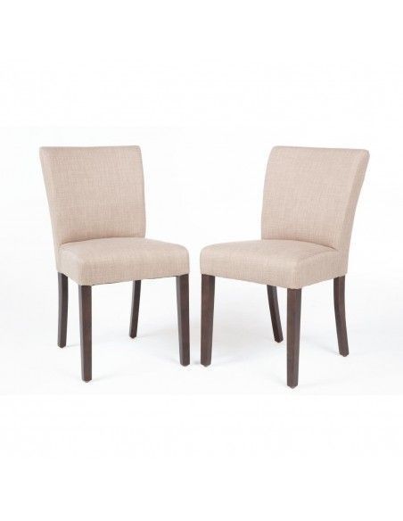 Chaise contemporaine Bolero en toile de jute écrue lot de 2