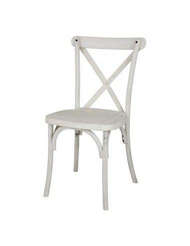 Chaises en résine à dossier croisé Bolero Manhattan blanches (lot de 4)