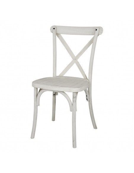 Chaises en résine à dossier croisé Bolero Manhattan blanches (lot de 4)