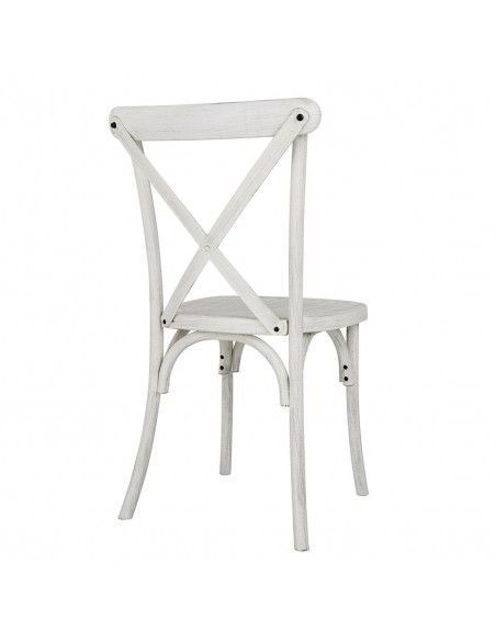 Chaises en résine à dossier croisé Bolero Manhattan blanches (lot de 4)
