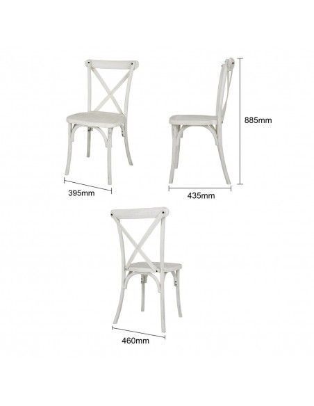 Chaises en résine à dossier croisé Bolero Manhattan blanches (lot de 4)