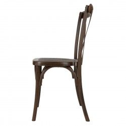 Chaises en résine à dossier croisé Bolero Manhattan effet bois foncé (lot de 4) 2