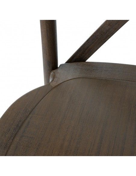 Chaises en résine à dossier croisé Bolero Manhattan effet bois foncé (lot de 4)