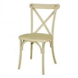 Chaises à dossier croisé en résine Bolero Manhattan effet bois naturel (lot de 4)