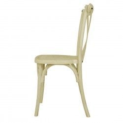 Chaises à dossier croisé en résine Bolero Manhattan effet bois naturel (lot de 4) 2