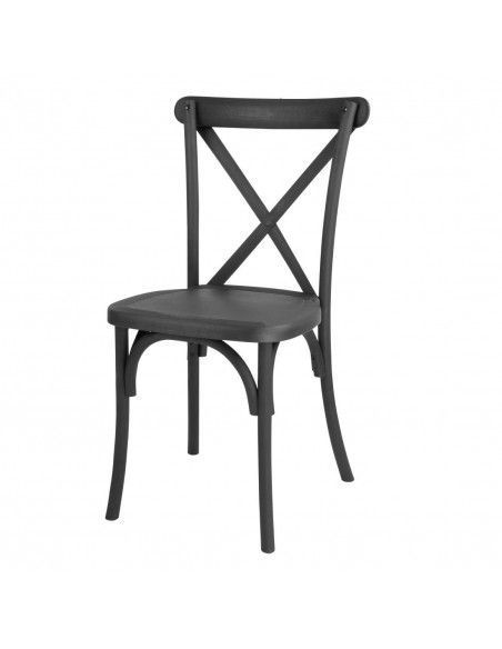 Chaises en résine à dossier croisé Manhattan Bolero noires (lot de 4)