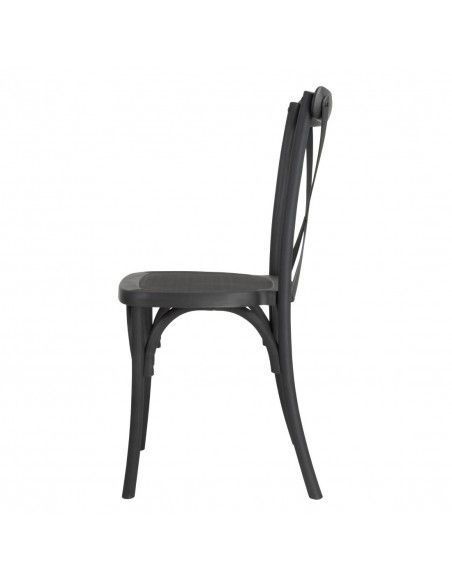 Chaises en résine à dossier croisé Manhattan Bolero noires (lot de 4)