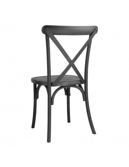 Chaises en résine à dossier croisé Manhattan Bolero noires (lot de 4)