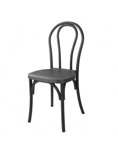 Chaises en résine style bois courbé Bolero Soho noires (lot de 4)
