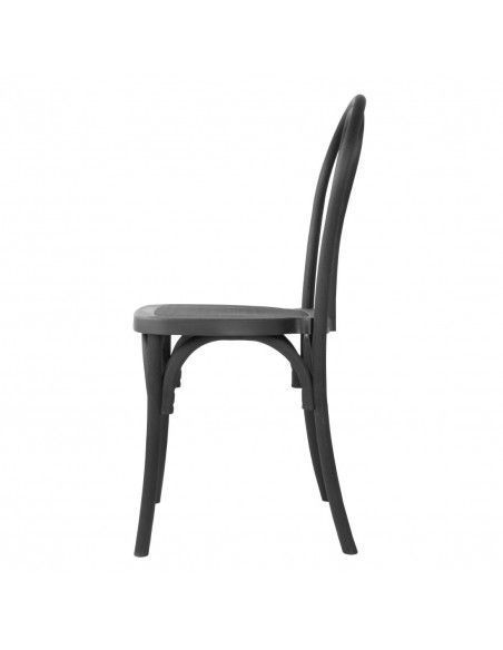 Chaises en résine style bois courbé Bolero Soho noires (lot de 4)