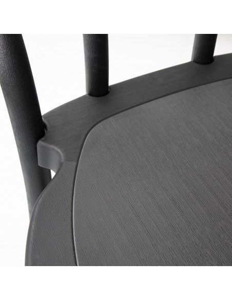 Chaises en résine style bois courbé Bolero Soho noires (lot de 4)