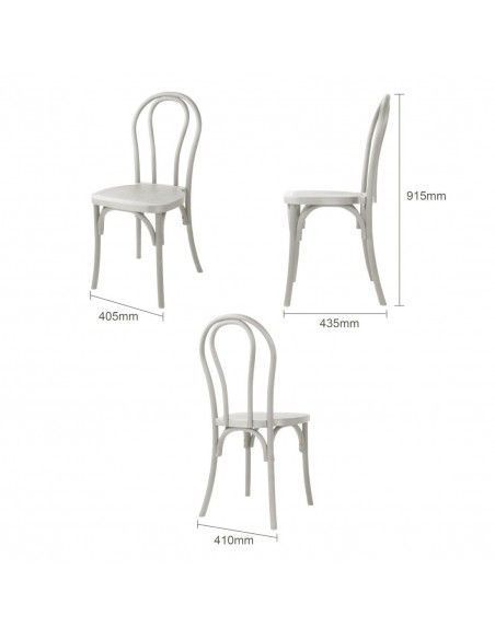 Chaises en résine style bois courbé Bolero Soho blanches (lot de 4)