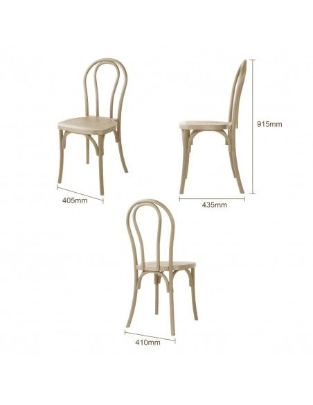 Chaises en résine style bois courbé Bolero Soho coloris naturel (lot de 4)