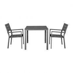 Fauteuils à lattes Bolero Valletta gris (Lot de 4) 2