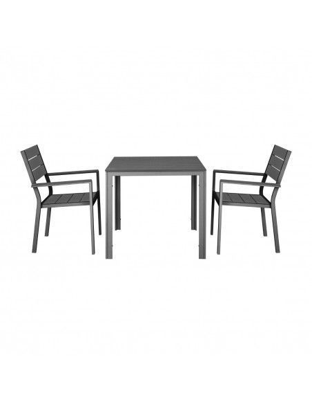 Fauteuils à lattes Bolero Valletta gris (Lot de 4)