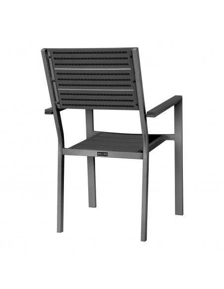 Fauteuils à lattes Bolero Valletta gris (Lot de 4)