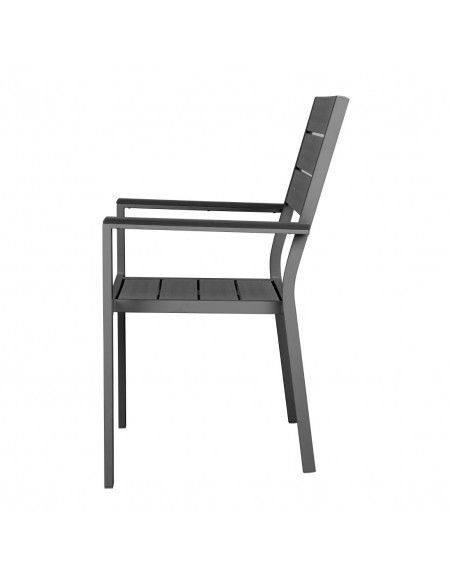 Fauteuils à lattes Bolero Valletta gris (Lot de 4)