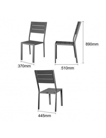 Chaises à lattes Bolero Valletta grises (lot de 4)