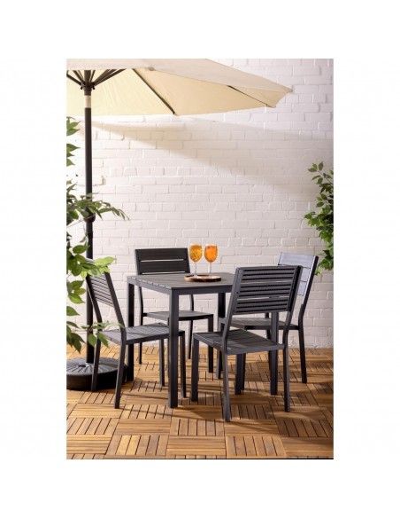Chaises à lattes Bolero Valletta grises (lot de 4)