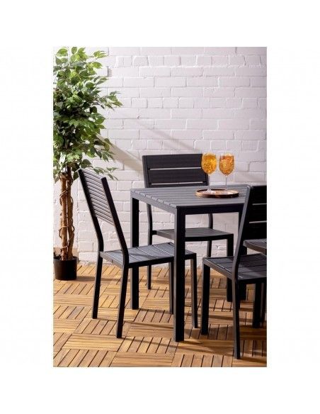 Chaises à lattes Bolero Valletta grises (lot de 4)