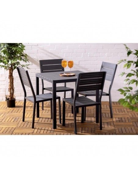 Chaises à lattes Bolero Valletta grises (lot de 4)