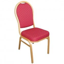 Chaises de banquet en aluminium dossier arrondi Bolero rouges  (Lot de 4) 2