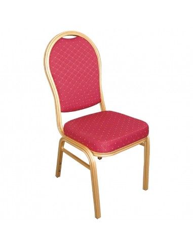 Chaises de banquet en aluminium dossier arrondi Bolero rouges  (Lot de 4)