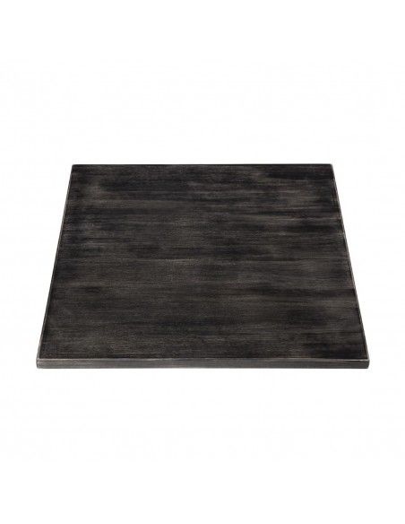 Plateau de table carré pré-percé vintage noir Bolero 700mm