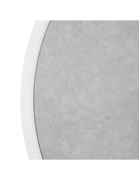 Plateau de table extérieur rond en verre trempé Bolero effet pierre gris clair bord blanc 580 mm