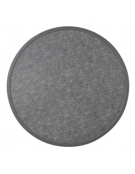 Plateau de table extérieur rond en verre trempé Bolero noir brossé bord gris 580mm