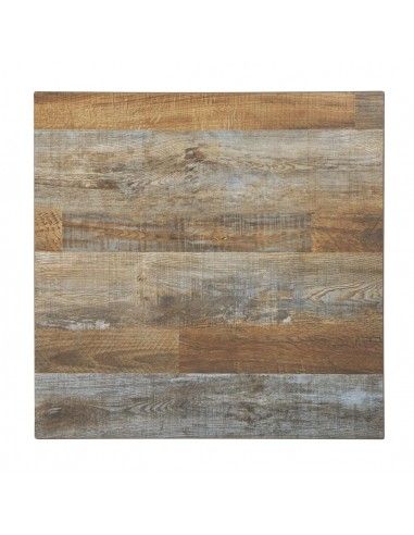 Plateau de table carré Bolero effet bois vieilli - 60 cm