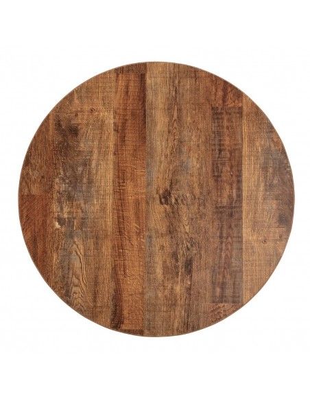 Plateau de table rond Bolero 60 cm effet bois vieilli