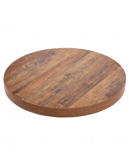 Plateau de table rond Bolero 60 cm effet bois vieilli