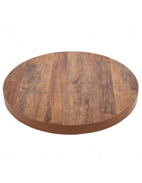 Plateau de table rond Bolero 60 cm effet bois vieilli